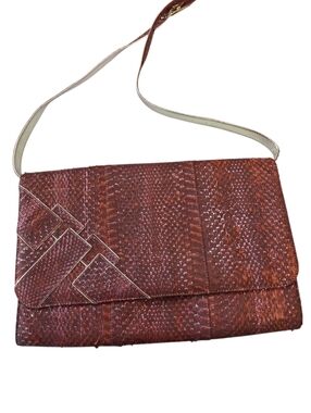 Vintage Ferdini snake skin  Leather Crossbody Bag